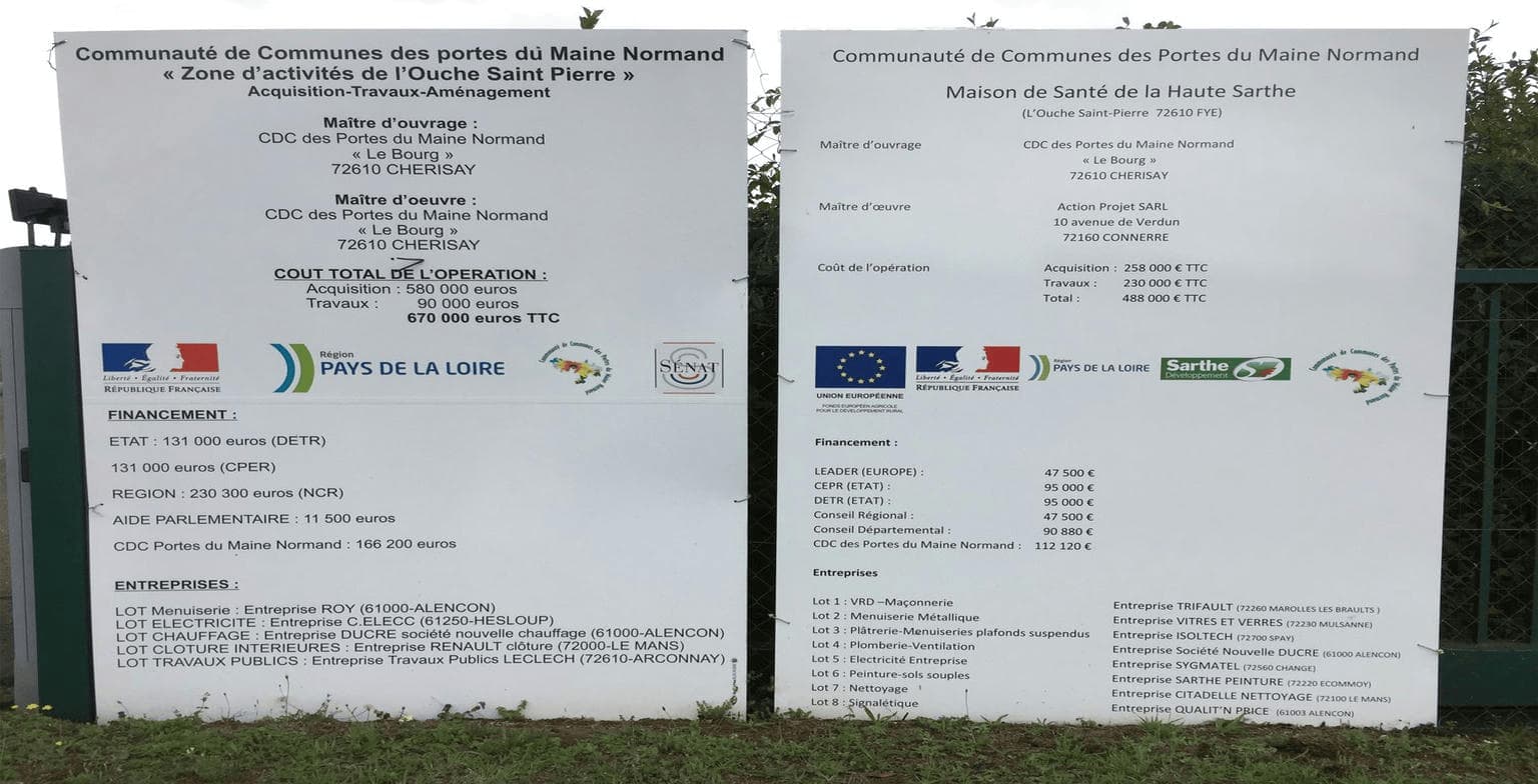 Panneau de chantier